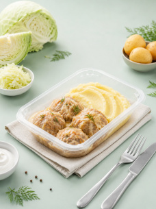 Ленивые голубцы с картофельным пюре